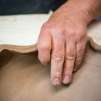 John Higgins at work in his studio 2018